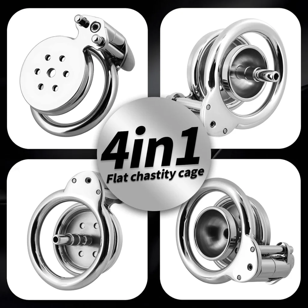 4 In 1 Flat Male Chastity Cage in Pakistan