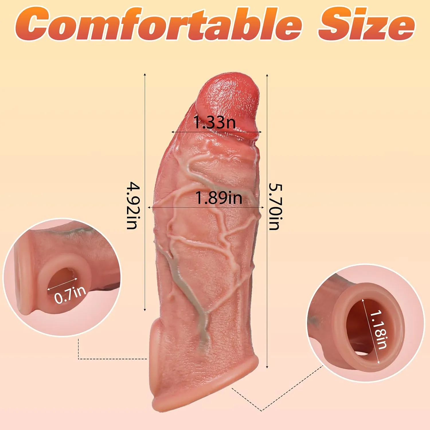 5 Inch Realistic Penis Sleeve in Pakistan