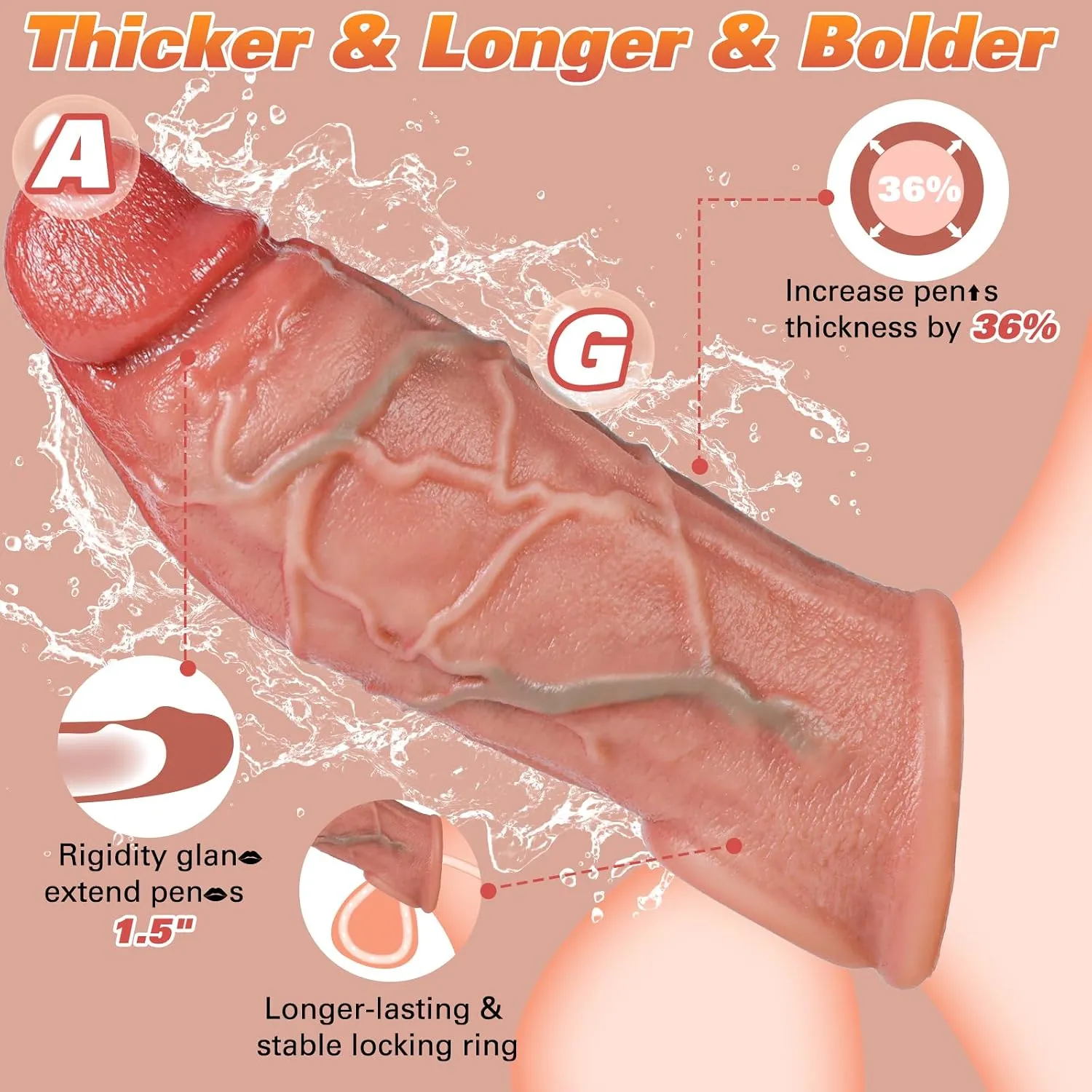 5 Inch Realistic Penis Sleeve in Pakistan