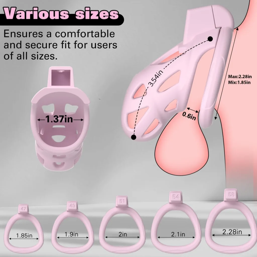 5 Ring Invisible Lock Chastity Cage in Pakistan