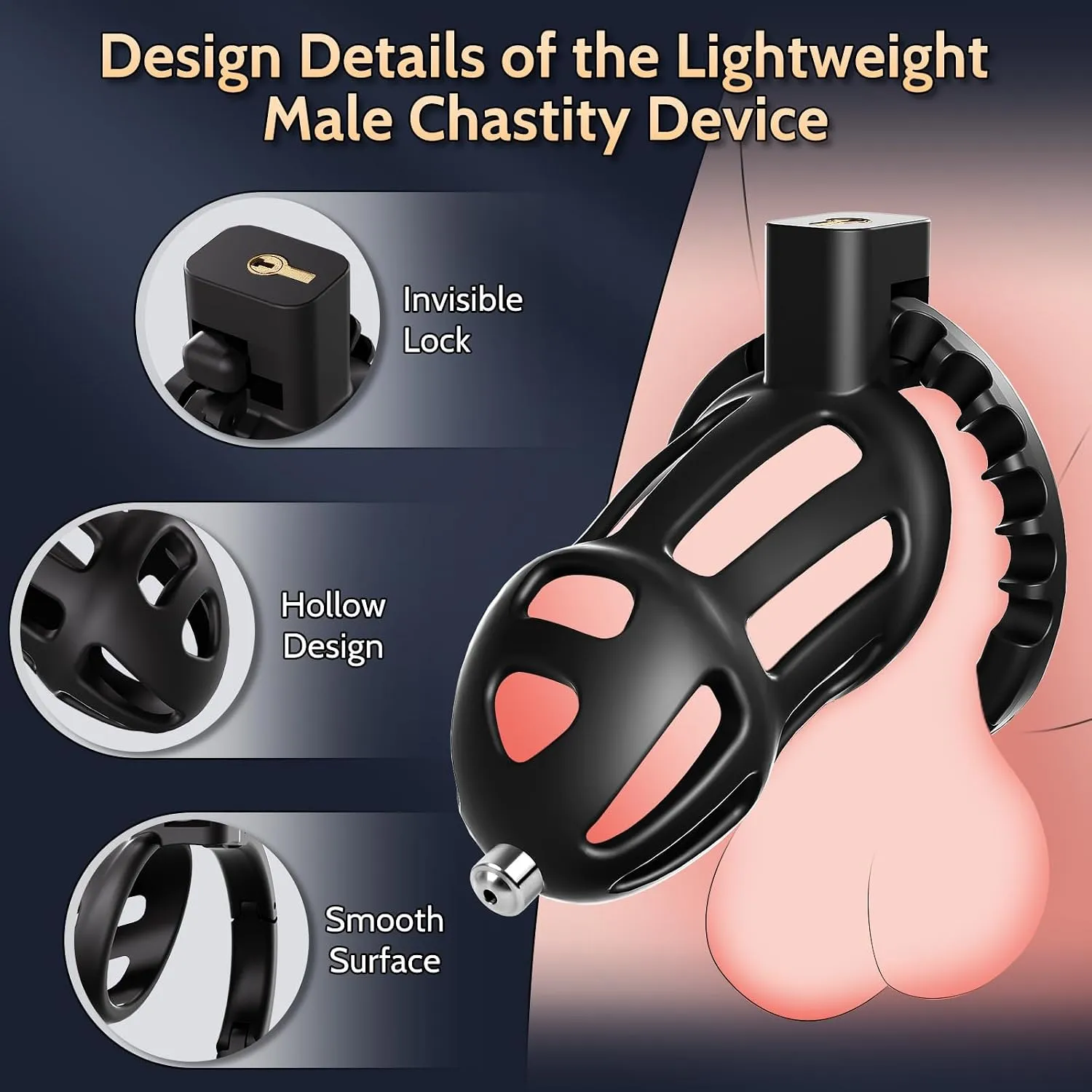 Adjustable Male Chastity Cage Device