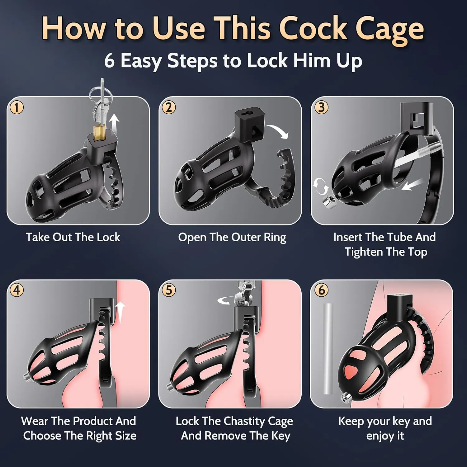 Adjustable Male Chastity Cage Device - Image 2
