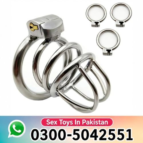 Metal Chastity Cage with 3 Rings in Pakistan