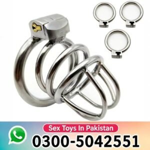Metal Male Chastity Cage with 3 Ring Sizes in Pakistan
