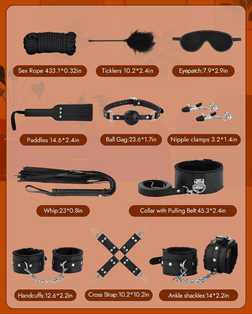 11 Piece BDSM Bondage Kit for Couples