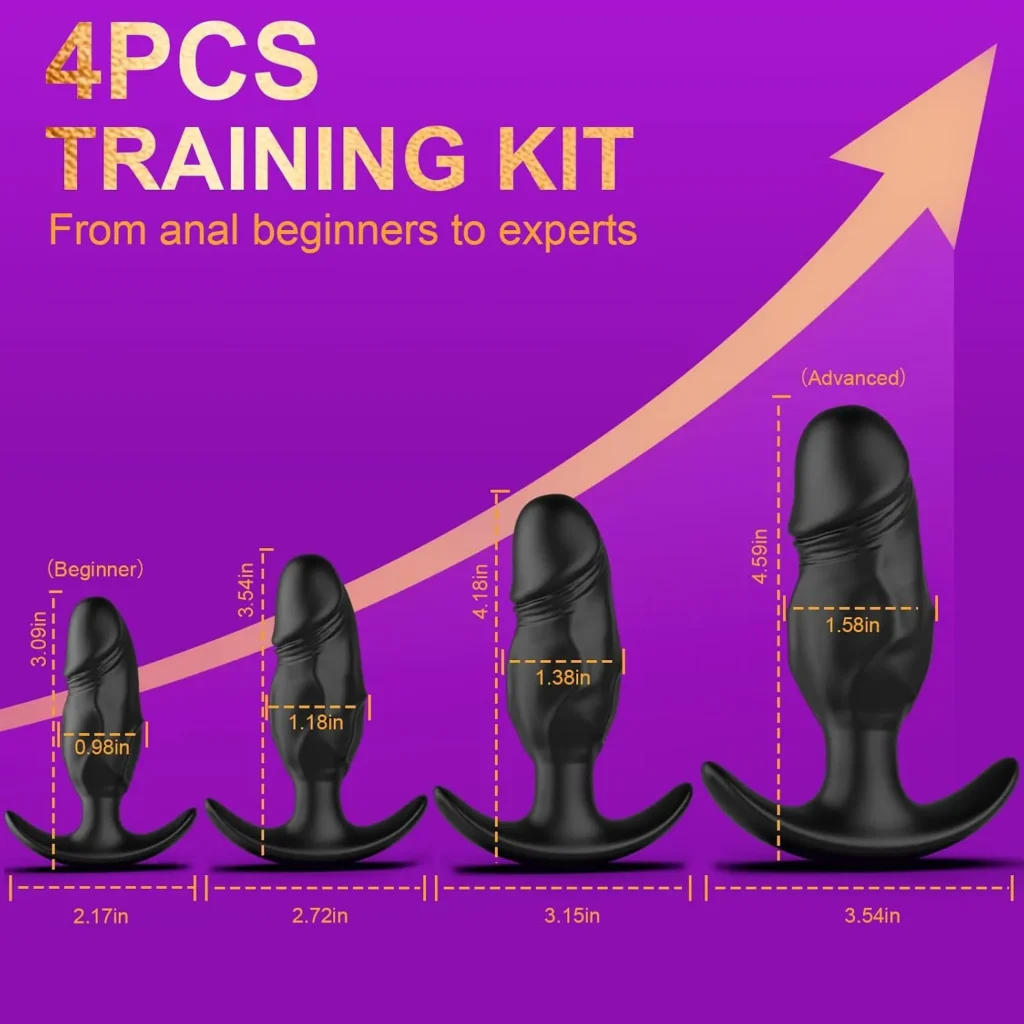 4 PCS Silicone Anal Plug Toy Set in Pakistan