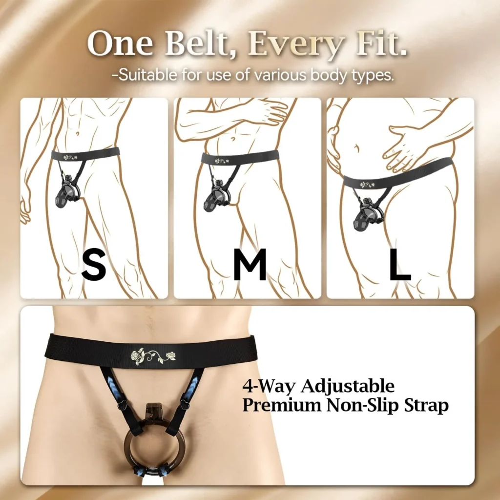 Adjustable Anti Slip Male Chastity Belt
