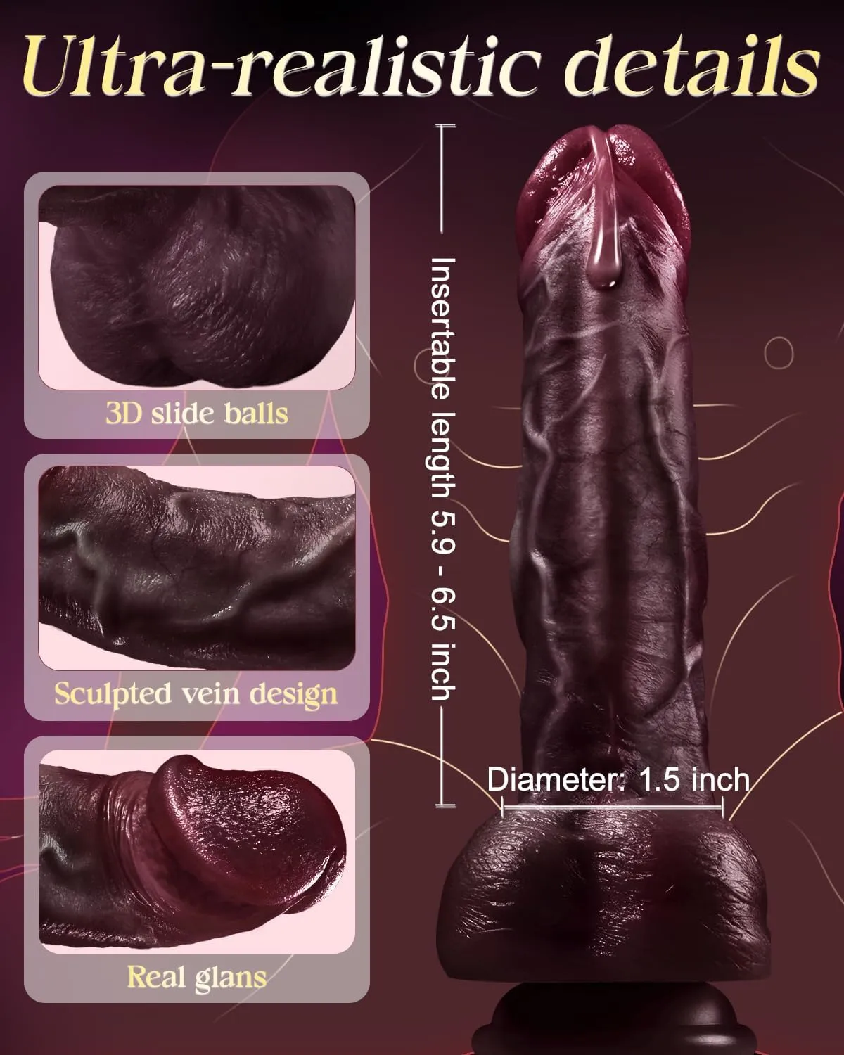 Realistic Black Vibrating Dildo in Pakistan